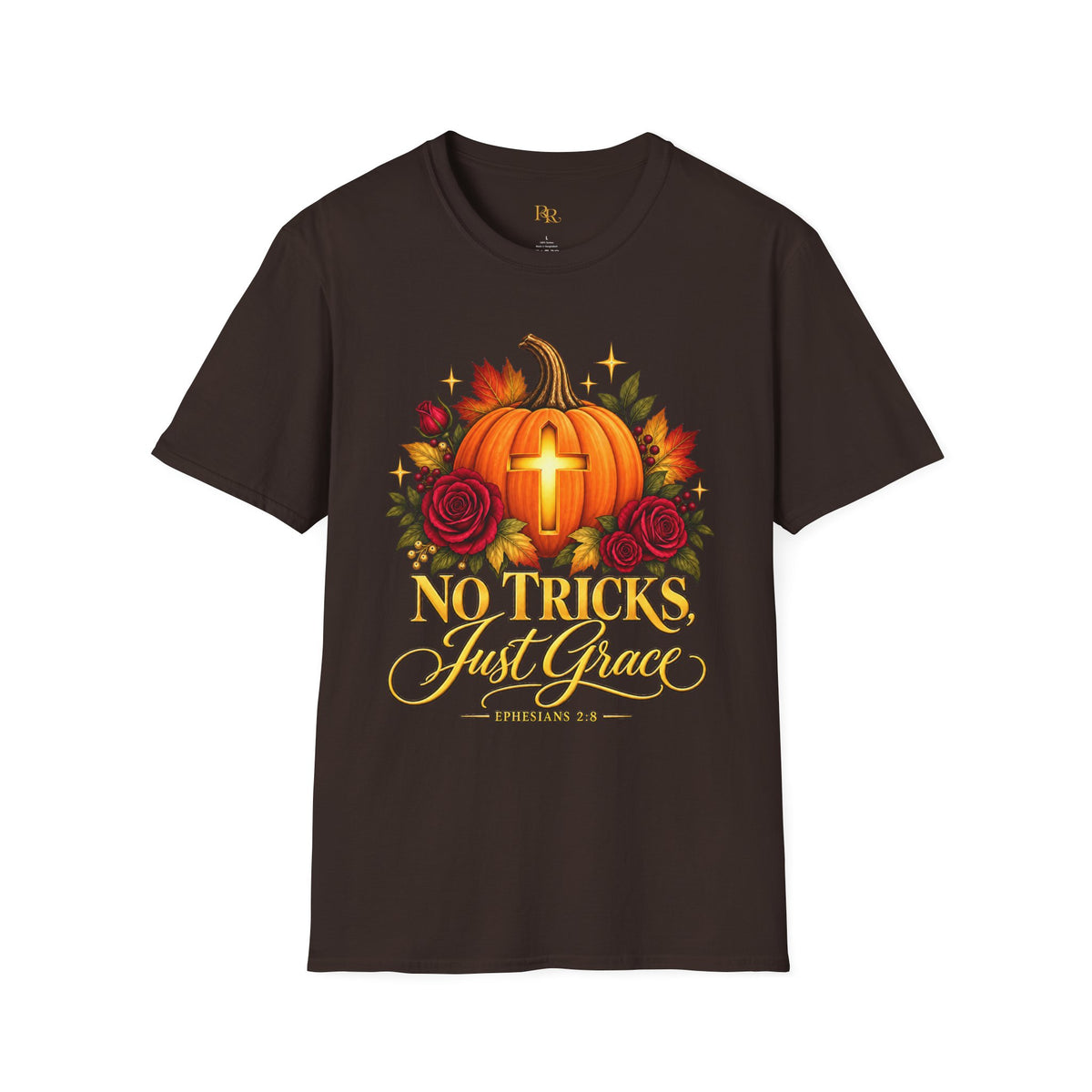No Tricks, Just Grace Christian Fall T-Shirt | Ephesians 2:8