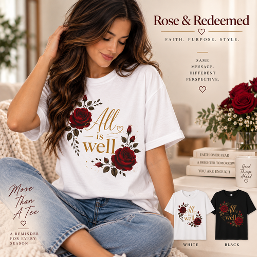All Is Well Rose Graphic T-Shirt