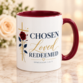Chosen, Loved & Redeemed Burgundy Accent Mug – Ephesians 1:4–7