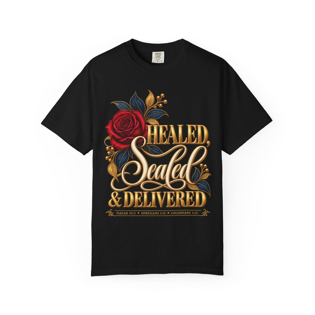 Healed, Sealed & Delivered Rose T-Shirt
