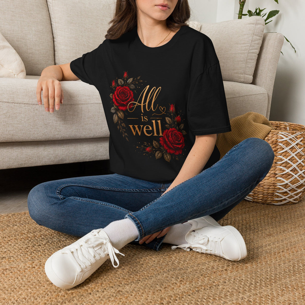 All Is Well Rose Graphic T-Shirt