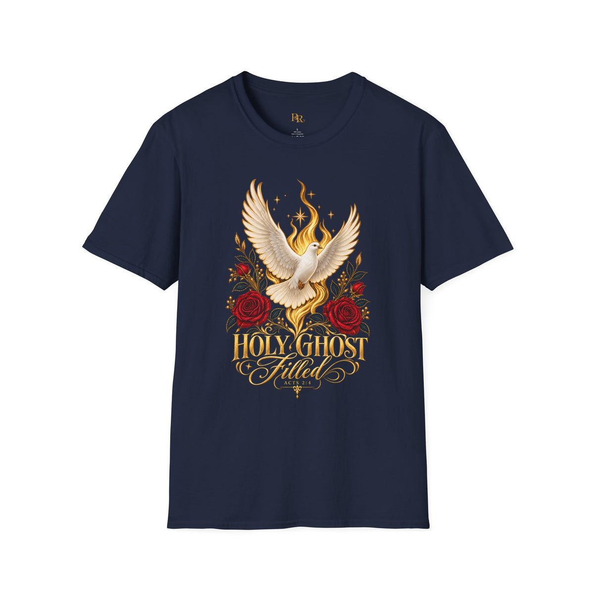 Holy Ghost Filled Acts 2:4 Dove & Roses Graphic T-Shirt