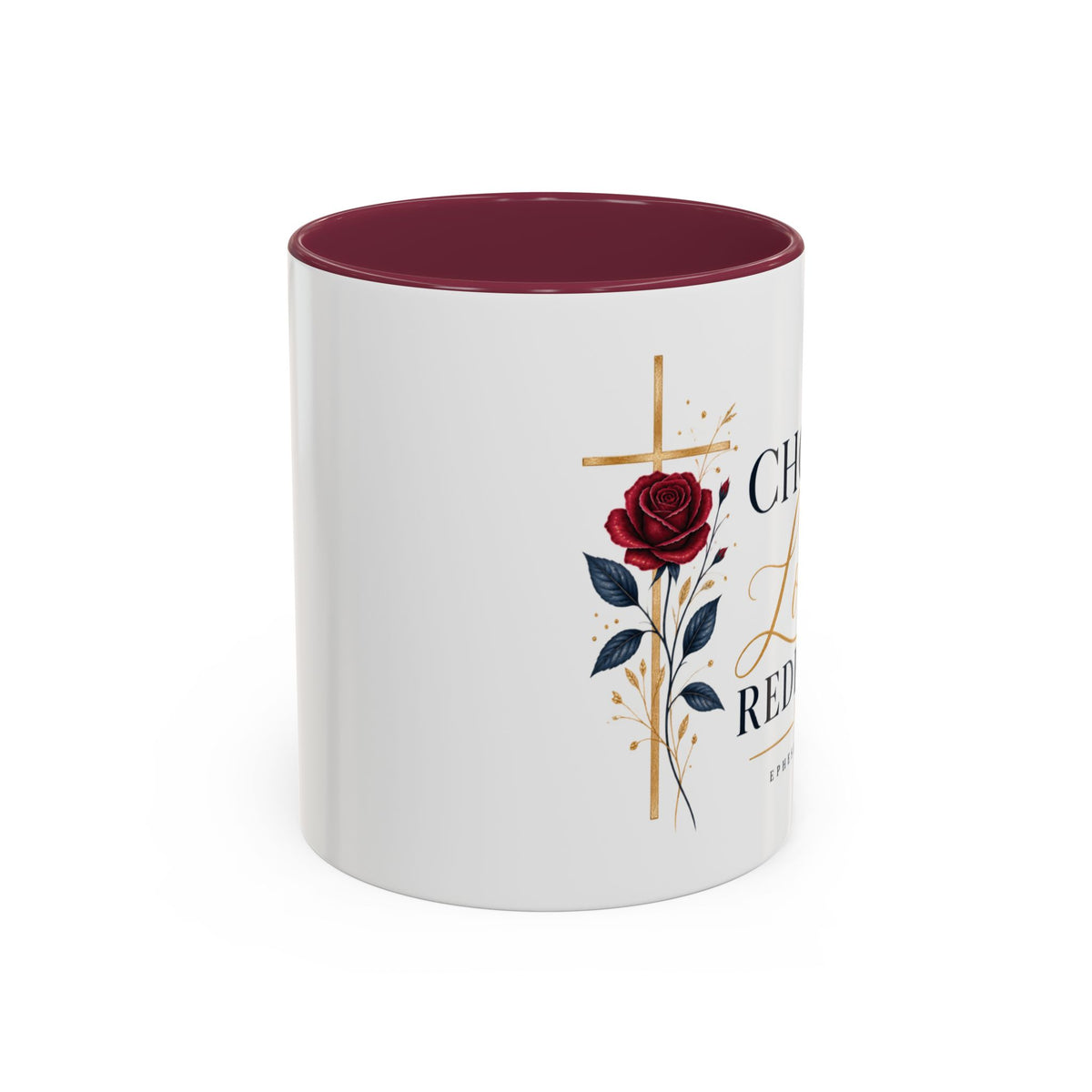 Chosen, Loved & Redeemed Burgundy Accent Mug – Ephesians 1:4–7