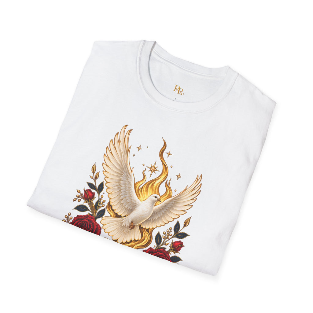 Holy Ghost Filled Acts 2:4 Dove & Roses Graphic T-Shirt