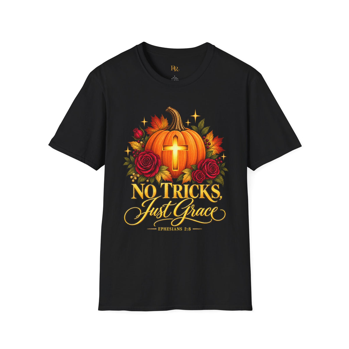 No Tricks, Just Grace Christian Fall T-Shirt | Ephesians 2:8
